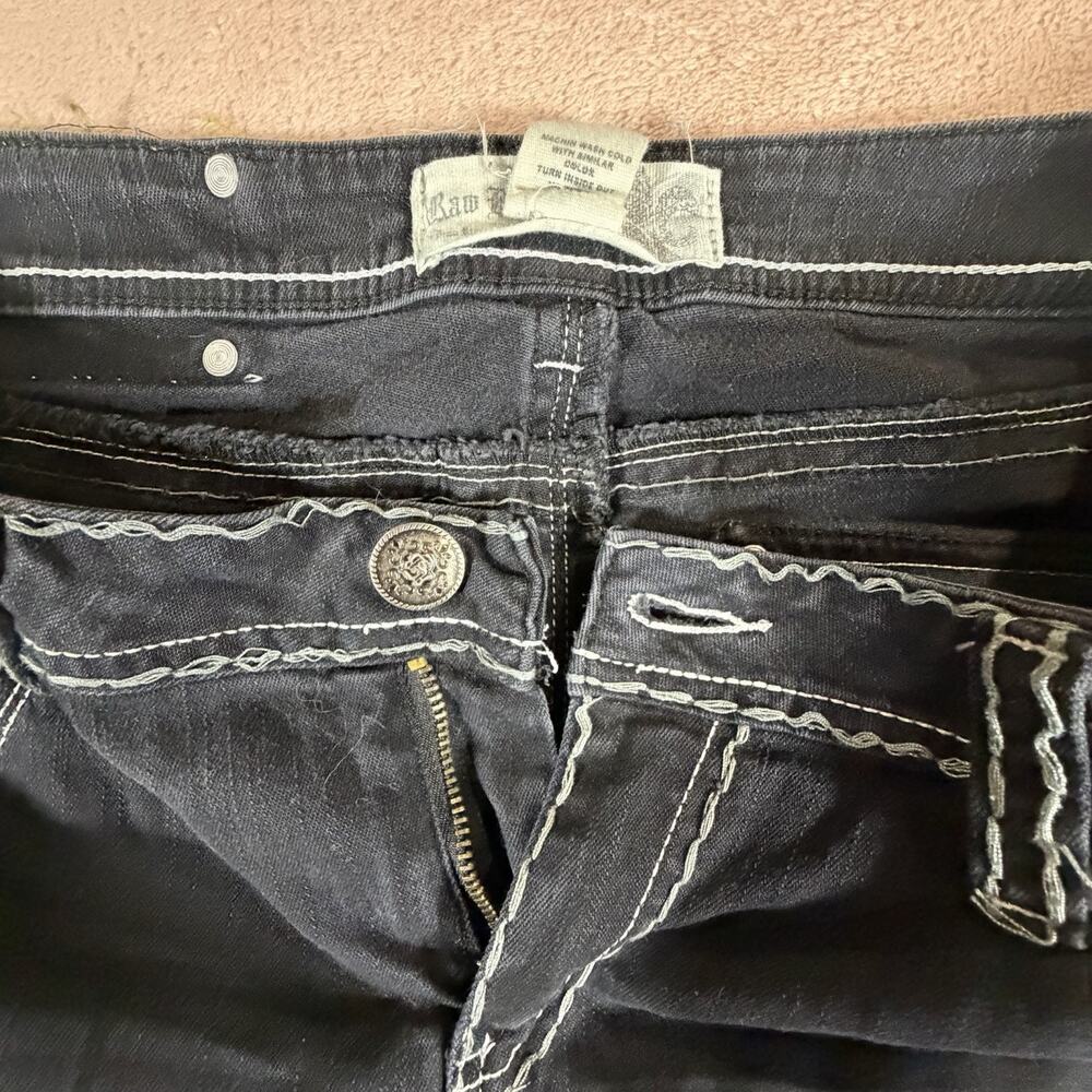 Raw Blue Women 11/12 Vintage Fleur De Lis Embroidered Jeans - Picture 5 of 9